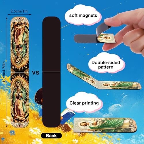 Wxiben 48 Pcs Catholic Saint Magnetic Bookmark Prayer Book Mark Page Clip - style: Catholic