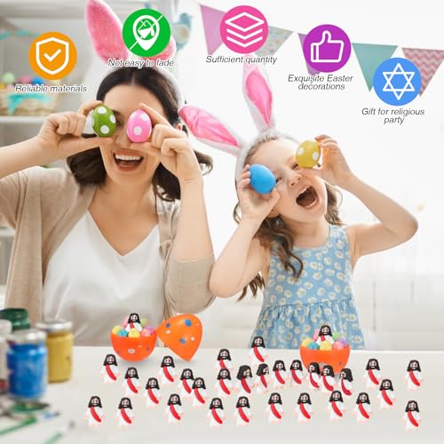 Bememo 25 Pcs Little Jesus Figures Original Design Mini Rubber Jesus Toys to Hide and Seek Religious Party Favors Sunday Baptism Gifts(Red) - color: Red