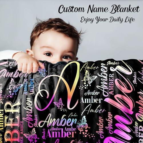 Custom Name Blanket for Baby Boys Girls, Personalized Baby Name Throws Blankets, Customize Blanket Gifts for Kids Newborn Men Women - color: Design 3