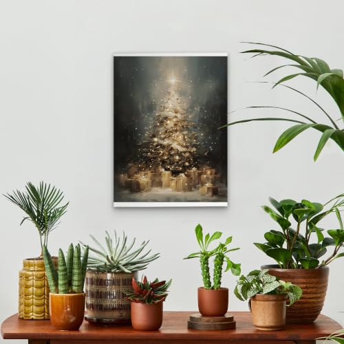 KSDUT Vintage Moody Christmas Tree Framed Wall Art 11x14 Inch - color: Christmas-11