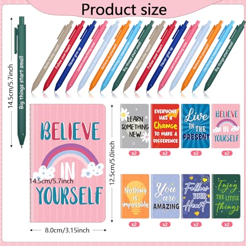 Funrous 32 Pcs Mini Notebooks with Pens Adults Party Favors, Vibrant - style: Vibrant