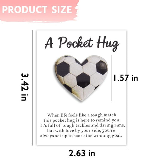 Inspirational Soccer Heart Pocket Hug Token for Soccer Player Hugs Token - color: Soccer