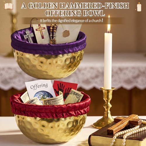 Zhehao 1 Pcs Large Offering Pot for Church Offering Pot with Removable Liner Prayer Ritual Bowl Tithes and Donations Smudge Basket for Church Communion Supplies (Classic) - style: Classic