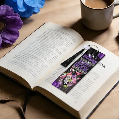 8 Pieces Dark Romance Diamond Art Bookmarks 5d Beaded Bookmark Acrylic Tassel Bookmark for DIY Making Beginners Adults Arts Craft Supplies (Dark Romance) - color: Dark Romance