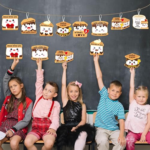 ANGOLIO Marshmallow Religious Crafts for Kids - 123Pcs Christian Smores Kit - style: Marshmallow, Smores