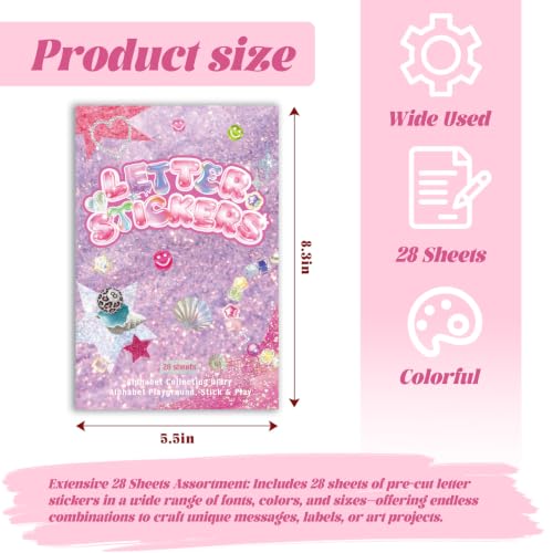 Magazine Letter Sticker Book,1960+ Alphabet Stickers for Scrapbooking - color: Sequined Letters