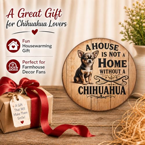 Dog Tin Sign Chihuahua Lover Metal Round Sign - color: Chihuahua Lover