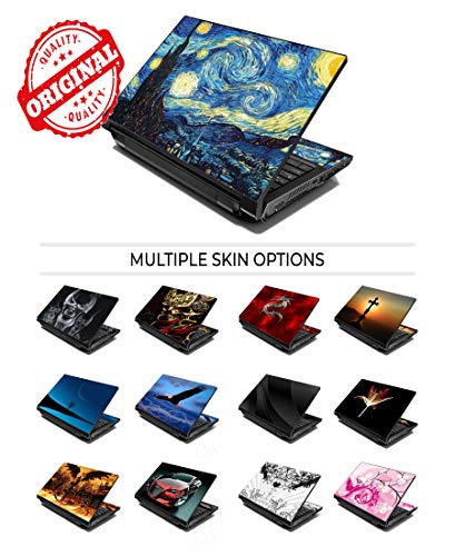 LSS 15 15.6 Inches Laptop Notebook Skin Sticker with 2 Wrist Pads - Reusable Cover Protector Vinyl Sticker Cover Decal Fits 13" - 16" HP Asus Acer Samsung - Ying Yang Pattern - color: Black Ying Yang, size: 13" - 16"