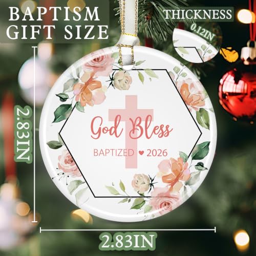 Baptism Gifts for Girls, God Bless Cross Ornament - color: Color13