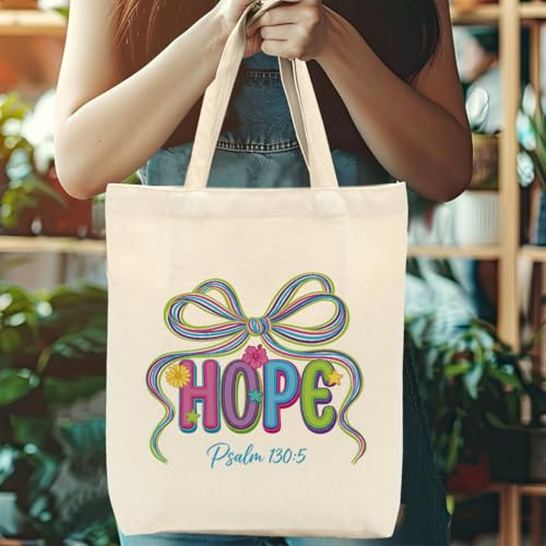 Faith Canvas Tote Bag, Christian Gifts for Women Girls Mom Sister Inspirational Bible Verse Birthday Christmas - color: Christian Jesus 816