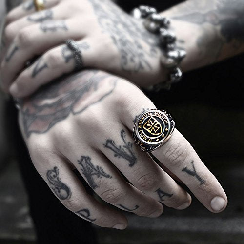 Genuine Stainless Steel Ring for Men Fashion Punk Rock Mason Knight Templar Cross Rings - style: R280