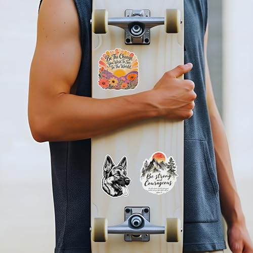 Be The Change You Wish to See Sticker, Floral Sunrise Mountain Design - color: Be the Change You Wish to See