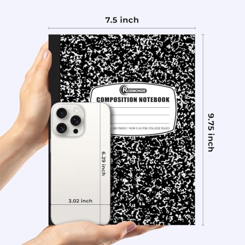 Rosmonde 100 Pack Bulk Composition Notebooks, College Ruled, Bulk Notebooks - size: 100 Pack, style: Black Marble