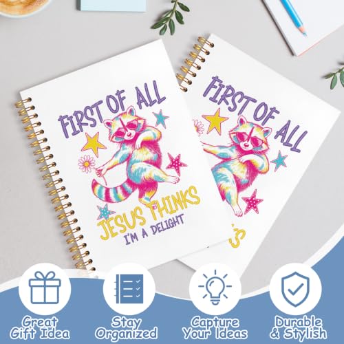 Funny Christian Raccoon Meme Notebook Journal for Women, 5.5x8.3 - color: white-Funny Christian Raccoon