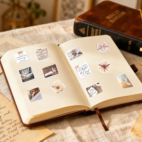 Christian Prayer Board Supplies - 50 Pcs Brown Bow Jesus Stickers - color: Brown Bow