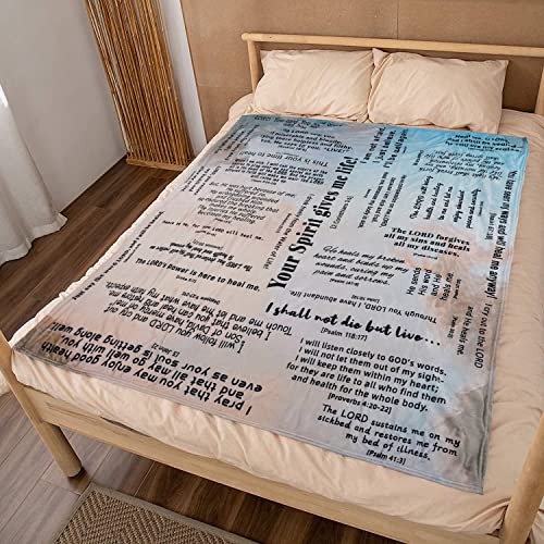 Christian Bible Verse Blanket Gifts for Women Men, Prayer Blanket with Scripture 60"x50", Religious Catholic Spiritual Gifts - color: Scripture