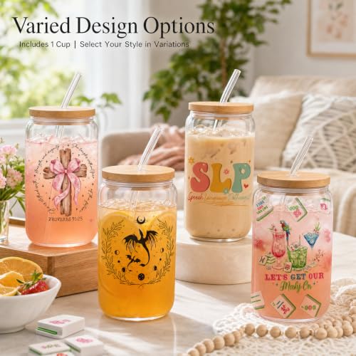 Mahjong Cup Gifts for Women - Mahjong Glass Tumbler with Straw and Lid, Game Night Mah Jongg Players Fans Lover Gifts, Mah Jongg Accessories - style: mahjong