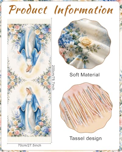 Virgen De Guadalupe Shawls for Women, Virgin Mary Blanket Scarf, Soft Scarf Wrap Prayer Shawl Catholic Gifts - color: Virgen De Guadalupe 2616