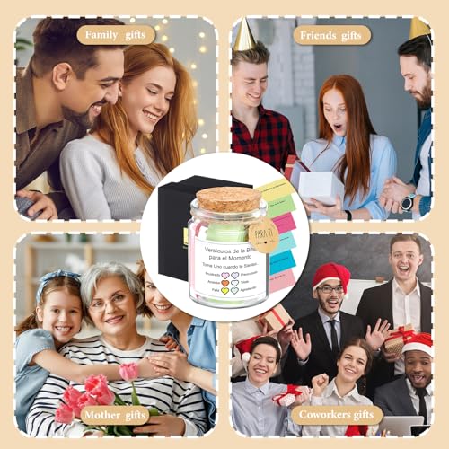 Spanish Bible Verse Jar Read Me Bible Verses Jar Tarro De Versículos Bíblicos En Español Christian Gift for Mom Women Men Regalos Cristianos Para Mujer Spanish Scripture Prayer Hope Cards with Box - style: Spanish