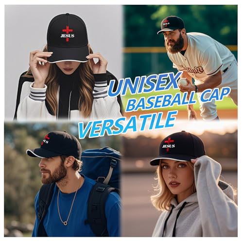 Jesus Hat for Men, Snapback Christian Hats for Women, Outdoor Religious Cap Adjustable Christian Baseball Caps - color: Jesus Christian Faith Cross2