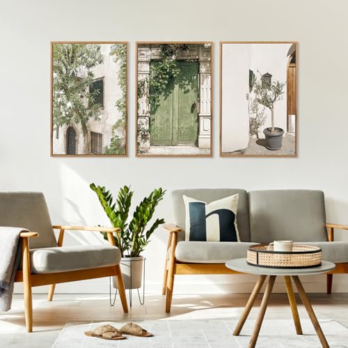 CHDITB Vintage Italy City Wall Art, Nature Botanical Olive Green Decor - color: Italy, size: 24"L x 36"W