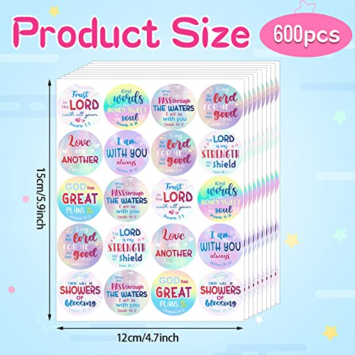 Geyee 600 Pcs Christian Religious Stickers for Kids, Rainbow Style - style: Rainbow Style