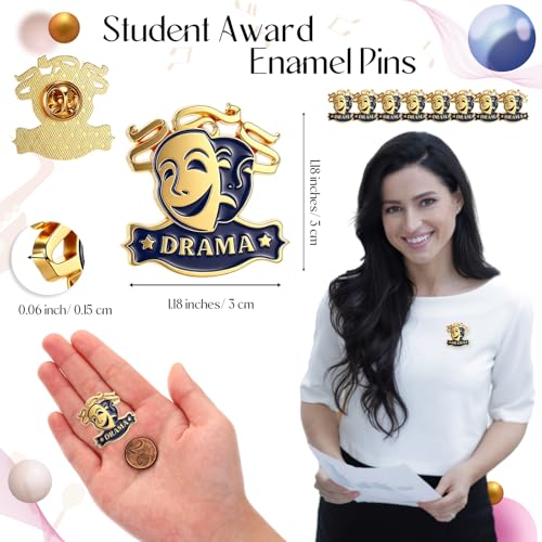 Knitgrip Award Lapel Pins Bulk Academic Recognition Enamel Pins Honors Gift for Student Office Government Club Members - style: Drama