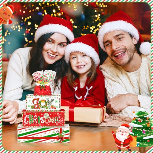 Britimes Tiered Tray Decor Set, 4 Pack, Wooden Table Sign, Candy Christmas - style: Christmas Gifts & Candy