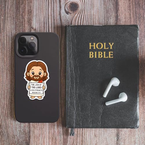 Jesus Sticker 3Pcs Decals Vinyl Waterproof - Journaling The Joy of the Lord is My Strength Nehemiah 8:10 Sticker for Water Bottles, Phone Laptop - color: Nehemiah 8:10