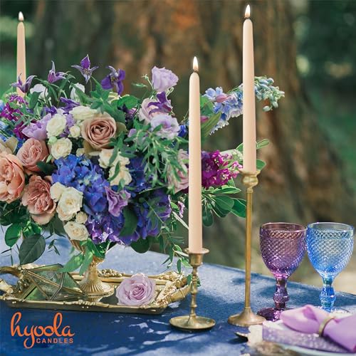Hyoola Tall Taper Candles - 10 Inch Cream Unscented Dripless Taper Candles - 8 Hour Burn Time - 4 Pack - color: Cream, size: 10 Inch
