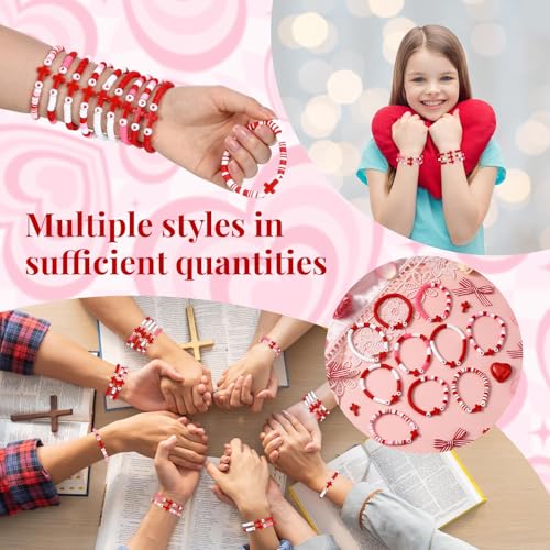Landical 30/50/100 Cross Bracelets Bulk Jesus Women - color: Valentine