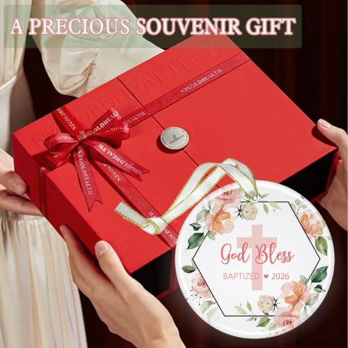 Baptism Gifts for Girls, God Bless Cross Ornament - color: Color13