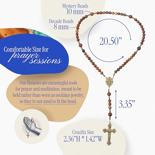 Handmade Catholic Rosary Beads - color: Picasso Jasper - Brown