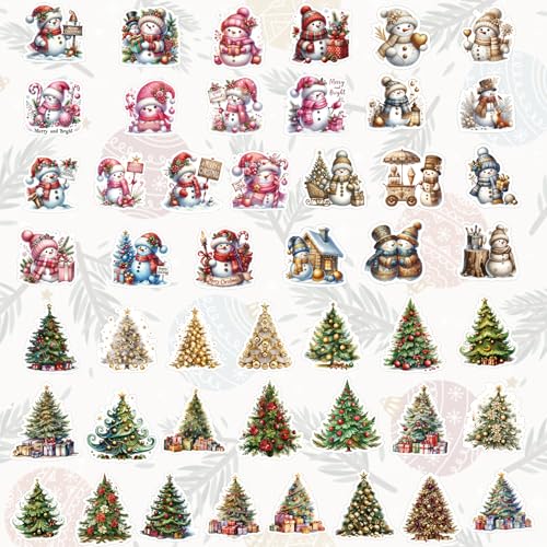 108 PCS Vintage Christmas Stickers for Holiday Crafting - Premium Waterproof Decorative Sheets (Santa, Snowmen, Wreaths) for Scrapbooking, Gift Wrapping & Festive Décor - color: Christmas Stickers