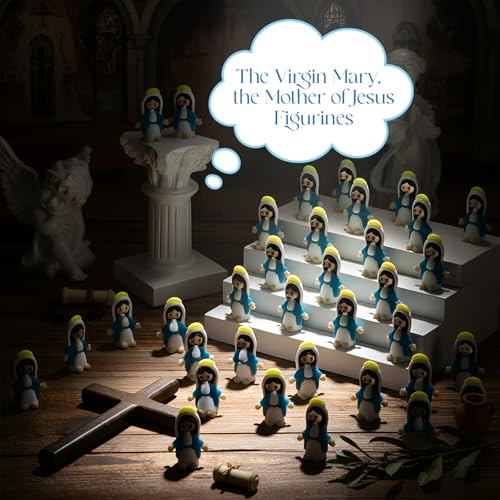 CroBlissful Mini Virgin Mary Figurines, Virgin Mary, Bright Blue, 50 Pack - color: Bright Blue, size: Virgin Mary