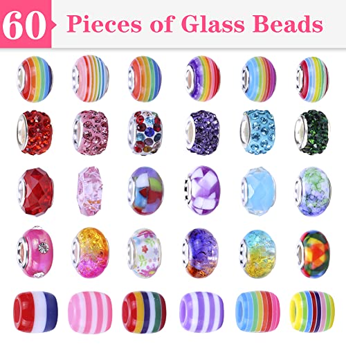 VICTLOV Charm Bracelet Making Kit, DIY Craft for Girls, Unicorn/Mermaid Crafts Gifts Set for Arts and Crafts for Girls Teens Ages 5-12 - color: Pink 126 Pieces