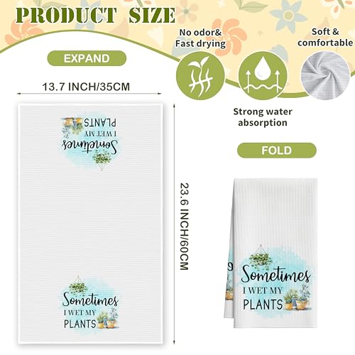 Gardening Gifts Kitchen Towels, Plant Lovers Lady Mom Dish Towel For Kitchen Bathroom, I Wet My Plants Funny Decorative Hand Towels, Watercolor Fast Drying Tea Towel, Spring Gifts Home Decor-S24 - color: I Wet My Plants