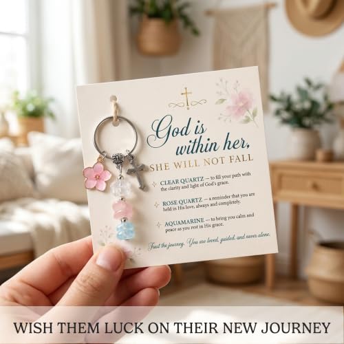 Crystal Keychain Gifts For Women, Friend, Coworker, Daughter, Mom, Faith - color: Faith