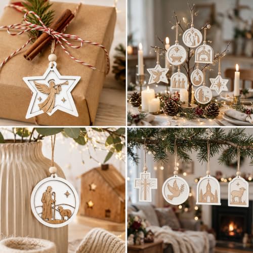 Nativity Christmas Tree Ornaments & Wooden Christmas Ornaments 12 Designs