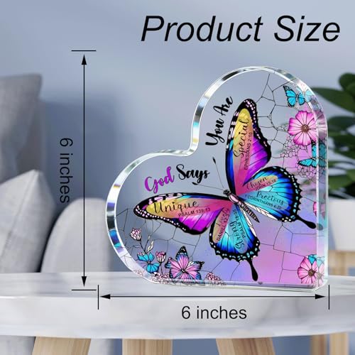 Butterfly Christian Gifts for Women Birthday Unique 6", Inspirational Religious Gifts for Mom, Friends, Coworker, Encouragement Gift for Her, Girl, Sister Bestie, Spiritual Home Decorative Acrylic Signs Plaque- Dream Purple - style: Butterfly- Dream Purpl