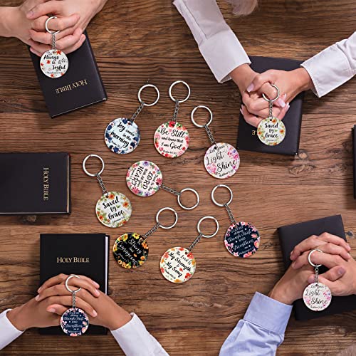 Janmercy 120 Pcs Acrylic Christian Keychain Bulk for Women - style: Bright