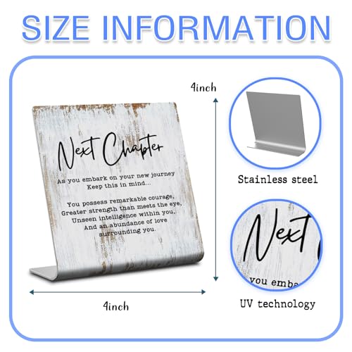 TRCENDE Next Chapter Gift For Coworker & Mentor, Retirement Farewell Gift For Teacher, Home Office Metal Sign Plaque XLk223 - style: Next Chapter