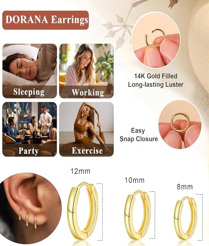 3Pairs Gold Cross Earrings for Women Hoops Huggie Earrings Stack Set - color: Gold-7