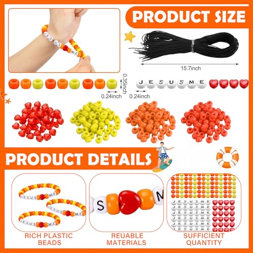 Ferreve 35 Sets Fall Jesus Love Me Bracelet Sunday School Crafts - color: Sun, style: Jesus Love Me