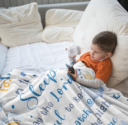 Unique Baptism Gifts for Boys/Girl, Baptismal Blanket 40"x50", Sweet Christian Gifts for Kids Soft Throw, Girls/Boys Christening Presents for Catholic, Religious Baptism Favors