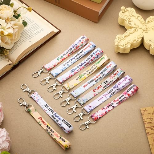 Equsion 100 Pcs Christian Keychains Bulk for Women