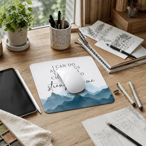QIYUHOY Personalized Christian Bible Verses Mouse Pad, 9.5x7.9 Inch - color: I Can Do All Things