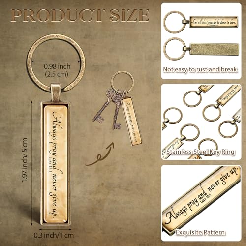 Fumete Christian Keychain Bulk Bible Verse Keychain Religious Gifts Scripture Key Ring for Men Women Church Pastor Coworker