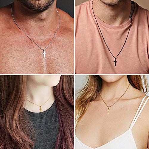 M MOOHAM Cross Necklace for Men, Stainless Steel Cross Chain - color: Silver: Cross Pendant 1"*0.6"