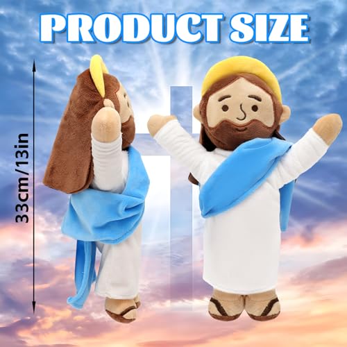 Yelakey 13-Inch Jesus Plush Soft Jesus Doll, Christian Gift for Kids - color: Brownblue